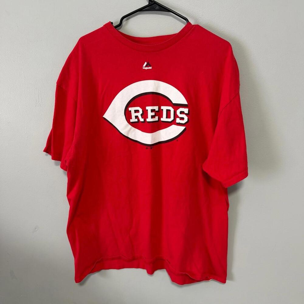 Cincinnati Reds Majestic Red Logo T-Shirt men’s size XXL